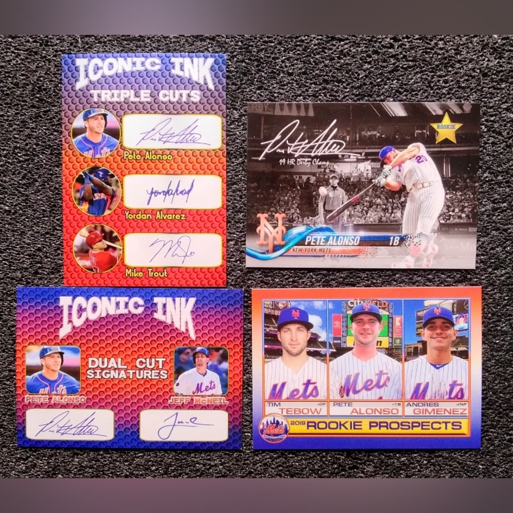 Tim Tebow, Mike Trout, Pete Alonso Iconic Ink Baseball Trading Cards Set Limited